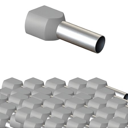KIT 50 TERMINAL TUBOLAR DUPLO 2X0,75MM ILHOS