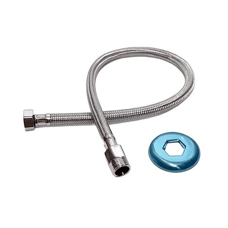 ENGATE FLEX INOX TRANC 40CM CROM NIPLE L