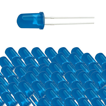 KIT 100 LED 5MM AZUL ULTRA BRILHO