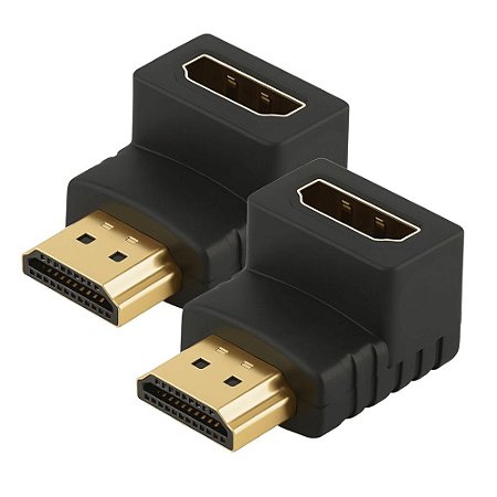 KIT 2 ADAPTADOR HDMI - FEMEA X HDMI - MACHO 90 GRAUS