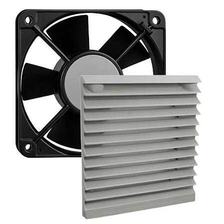 KIT MICROVENTILADOR + VENEZIANA 200X200X60 110/220 ST