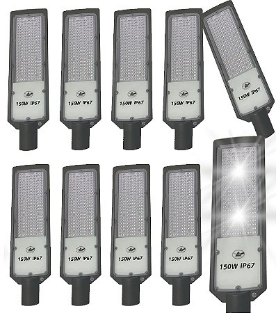KIT 10 LUMINARIA PUBLICA 150W BIVOLT SUPERLED