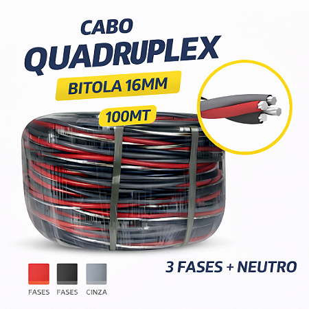 100MT CABO QUADRUPLEX 16MM NEUTRO NU (Pt/Cz/Vm)