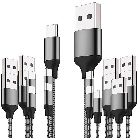 Kit 10 UN Cabo Turbo iPhone Inova 1 m Cinza Flexível