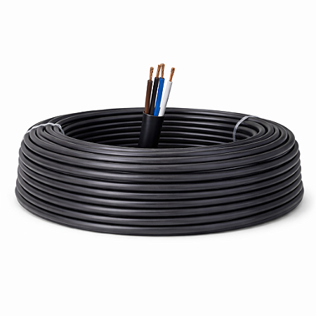 KIT 10 METROS CABO PP FLEXICOM 3X1,5 mm2 PT COBRECOM