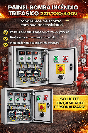 PAINEL BOMBA INCÊNDIO TRIFASICO 220/380/440V