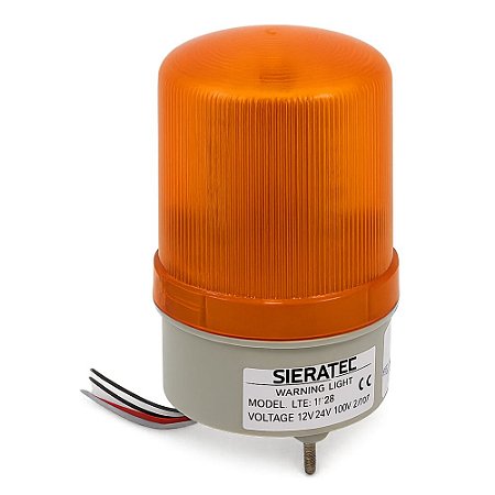 SINALIZADOR GIRATORIO AMARELO LTE1103 MULTIVOLTAGEM 12V/24V/110V/220V (AC/DC)