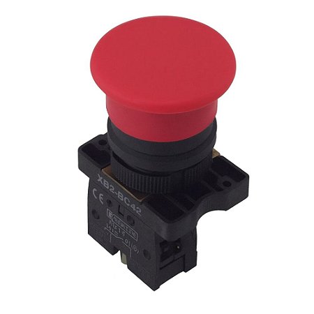 BOTAO XB2  EC42 PLASTICO VERMELHO SEM TRAVA EMERGENCIA ST