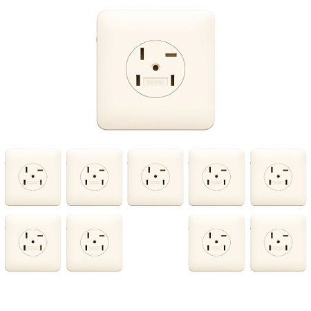 KIT 10 TOMADA TELEFONE PADRÃO TELEBRAS 4P BRANCO ALUMBRA