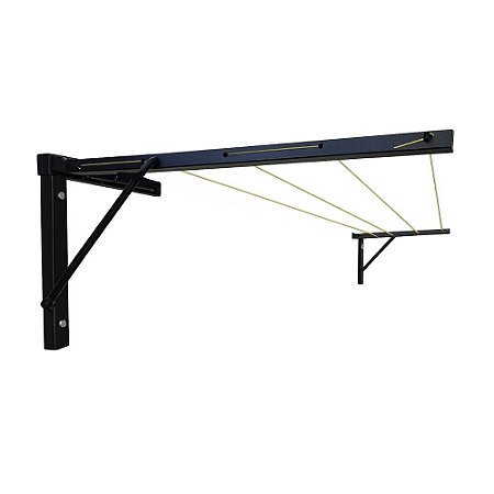 VARAL DE PAREDE REFORÇADO RETRÁTIL 4FIOS 50CM PRETO ATE 30KG