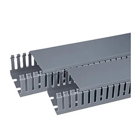 KIT 2 CANALETAS 1 METRO VENTILADA CINZA 100X80X100MM  (LxAxC)