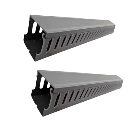 KIT 2 CANALETAS 1METRO  VENTILADA CINZA 50X50X100MM  (AxLxC)