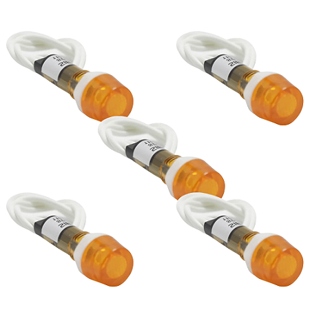 KIT 5 SINALEIRO 9MM OLHO DE BOI AMARELO BIVOLT