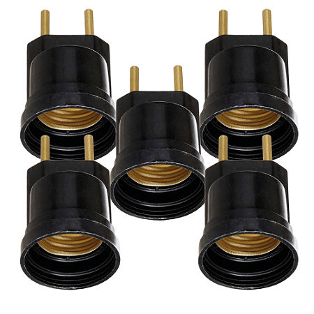 KIT 5 PINO PORTA SOQUETE LAMPADA PTO E27 BENLUXGERMER 80030