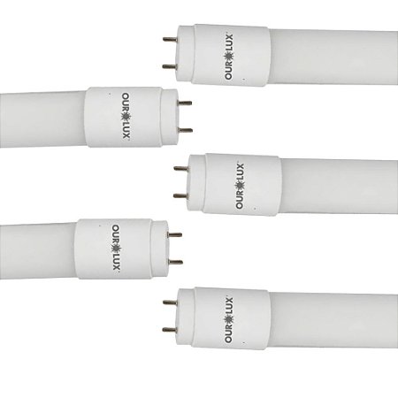 KIT 5 LAMPADA SUPERLED TUBULAR T8 9W BIVOLT 6500K OUROLUX