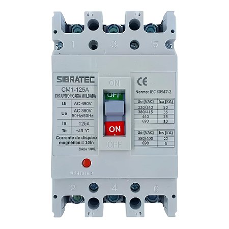 DISJUNTOR CAIXA MOLDADA CM1-125A 3P SIBRATEC