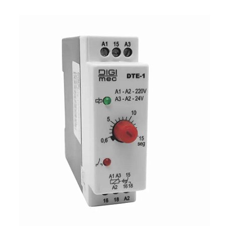 RELE DE TEMPORIZADOR DIGITAL 15 SEG 220V E 24V DIGIMEC