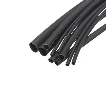 Kit Com 2 Metros - Termo Retrátil 10mm,6mm E 4mm Preto