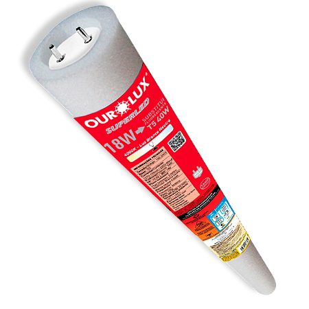 LAMPADA SUPERLED LED TUBOLA T5 18W120CM 4000K BIVOLT OUROLUX