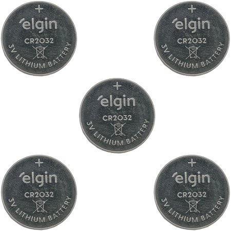 KIT 5 BATERIA LITIO CR2032 3V ELE0082193 ELGIN