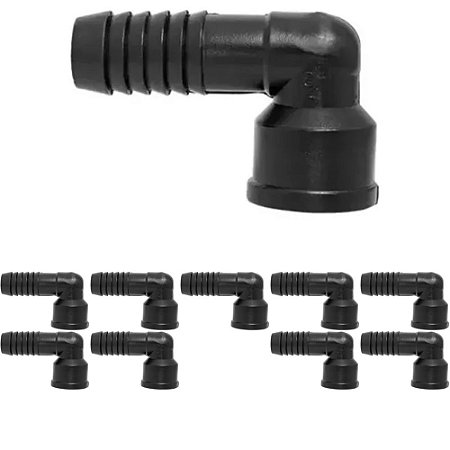 KIT 10 PCS JOELHO COM ROSCA INTERNA 1" POLEGADA PRETO AMANCO