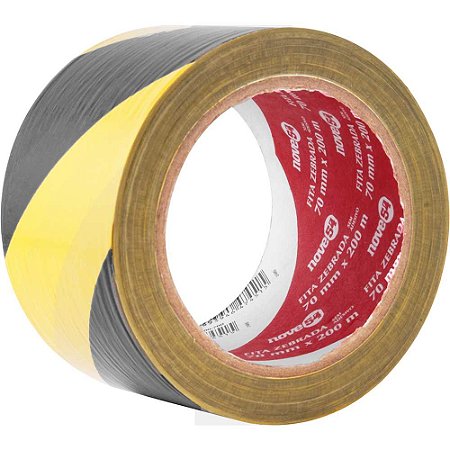 FITA ZEBRADA AMARELA/PRETA S/ADESIVO 70MMX200M ISOLAMENT 954