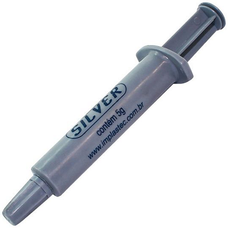 PASTA TERMICA SERINGA 10G GRAMAS SILVER IMPLASTEC