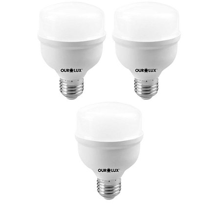 KIT 3 LAMPADAS SUPERLED ALTA POTENCIA 20W 1600 LM E27 6500K