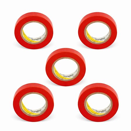 KIT 5 FITA ISOL 19MMX10M VERMELHA VONDER PLUS