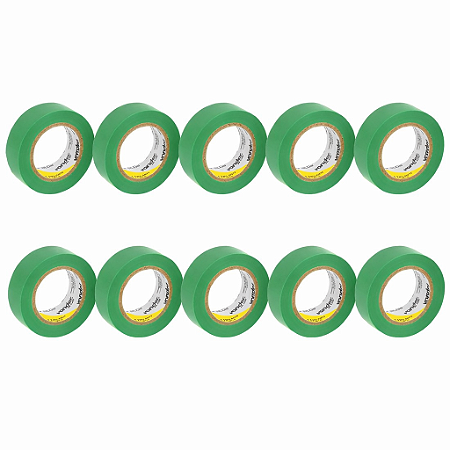 KIT 10 FITA ISOLANTE 19MMX10M VERDE VONDER PLUS