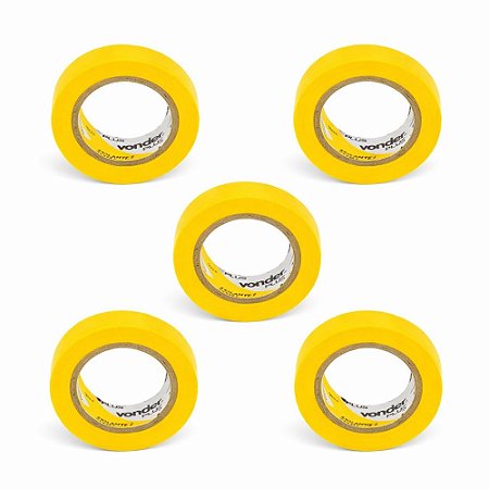 KIT 05 FITA ISOLANTE 19MMX10M AMARELA VONDER PLUS