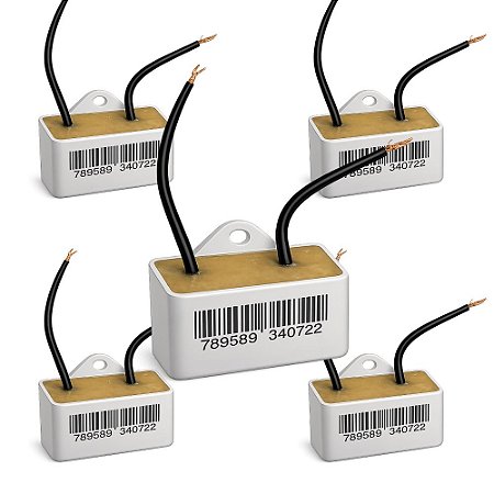 KIT 5 CAPACITOR 10 UF X 250V 2 FIOS METALIZADO QUADRADO TRIO