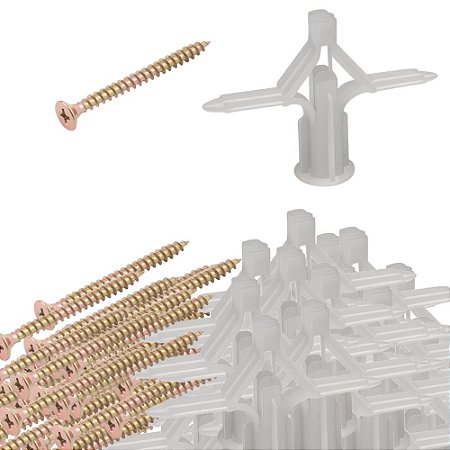 KIT 20 PARAFUSOS +20 BUCHA PLASTICA  DRY WALL 04A16MM