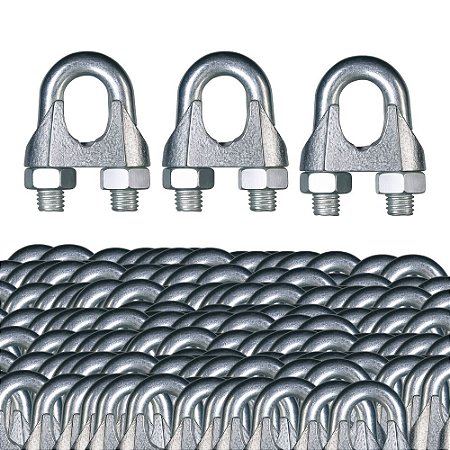 KIT 500 GRAMPOS CLIPS PARA CABO DE AÇO 1/4