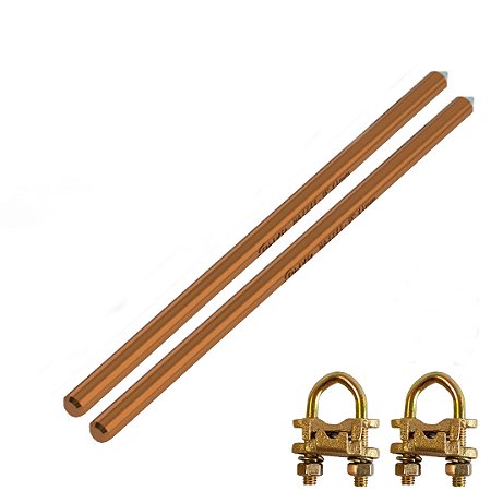 KIT 02 HASTE ALTA CAMADA ATERRA 5/8 14,3MMX2,4M+ GTDU