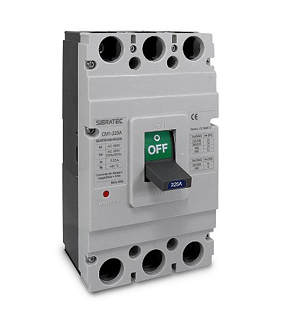 DISJUNTOR CAIXA MOLDADA TRIFASICO 225A SIBRATEC CM1-400
