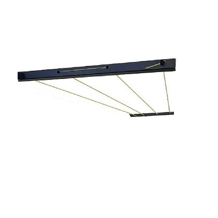VARAL DE PAREDE FIXO 4 FIOS 50CM PRETO CABO DE AÇO REFORÇADO