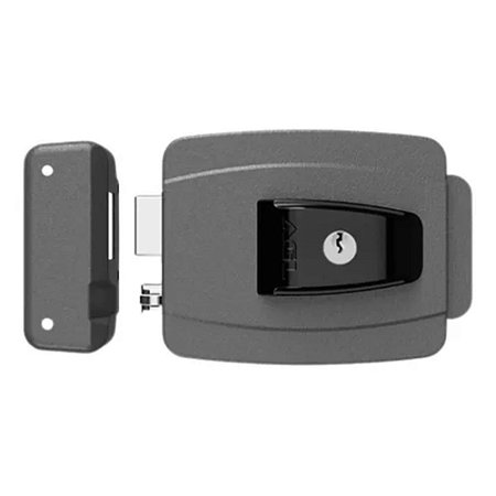FECHADURA AGLINHA 12V CINZA CILINDRO ALONGADO 60MM AGL