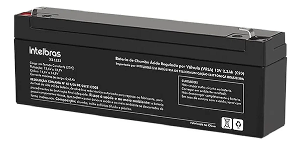 Bateria Eletrica VRLA CHUMBO 12V 2,3AH XB 1223 INTELBRAS