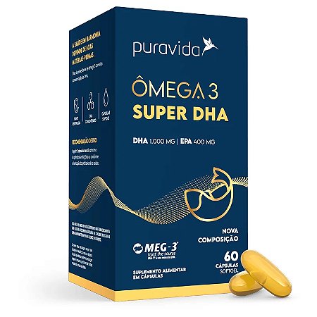 PURAVIDA ÔMEGA 3 DHA - 60 Cápsulas 1000mg