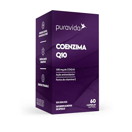 PURAVIDA Coenzima Q10 Vitamina E - Antioxidante 60 Cápsulas