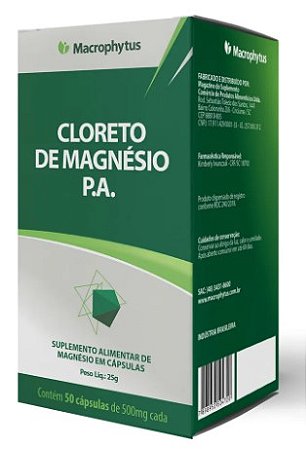CLORETO DE MAGNÉSIO P.A 50 CÁPSULAS - MACROPHYTUS