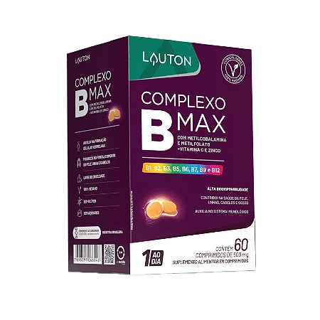 Complexo B Max - 60 Cápsulas | Lauton Nutrition