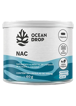 NAC N-acetil L-cisteína 120 CÁPSULAS 500mg- OCEAN DROP