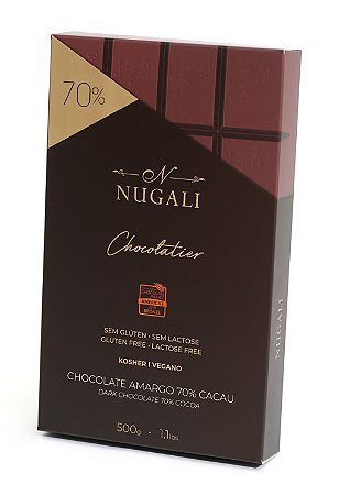 Barra 500g Chocolate Amargo 70% Cacau