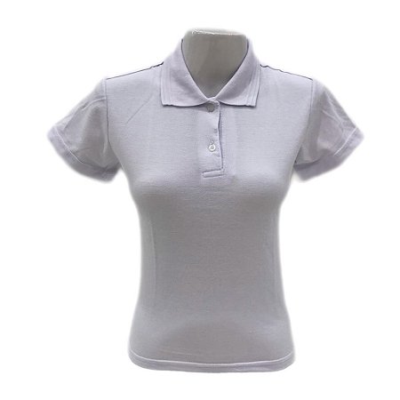 Camisa Polo Piquet Feminina Branco