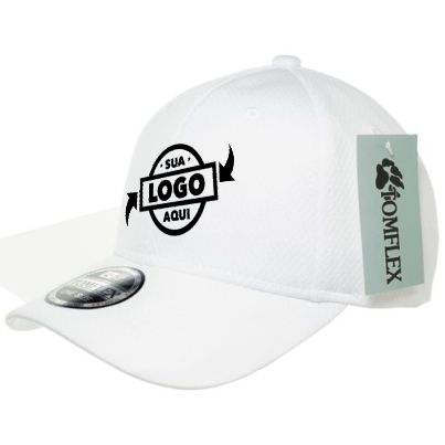 Boné Tomflex Feminino Aba Curva Gorgurão Branco 6 gomos