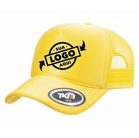 Boné Trucker Poliéster Amarelo