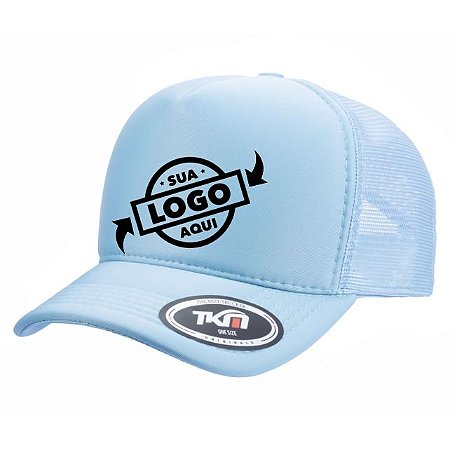 Boné Trucker Poliéster Azul Bebê