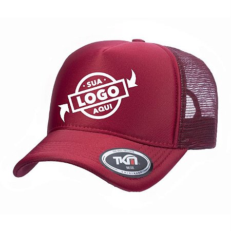 Boné Trucker Poliéster Vinho